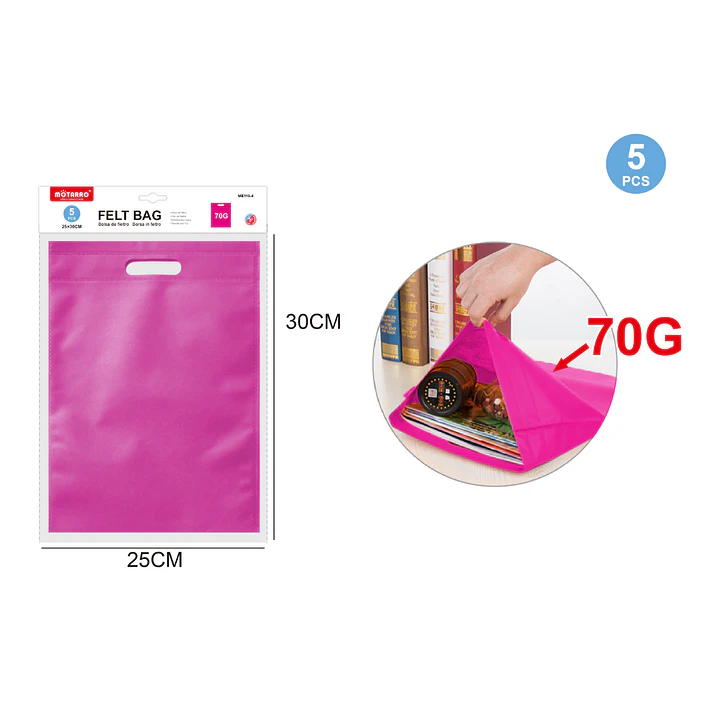 Bolsa Fucsia 25x30cm 5pcs 1