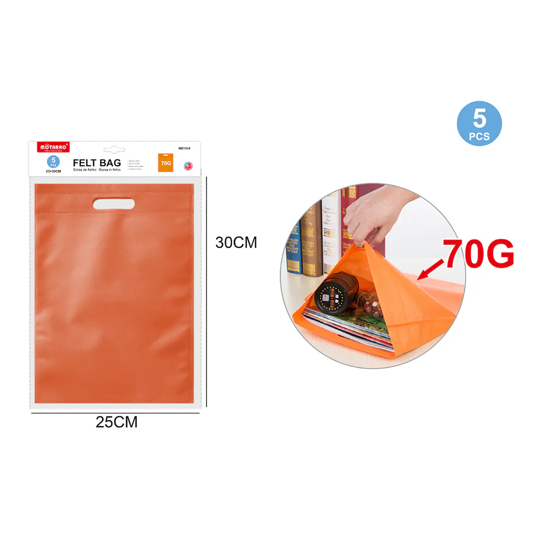 Bolsa Naranja 25x30cm 5pcs 1