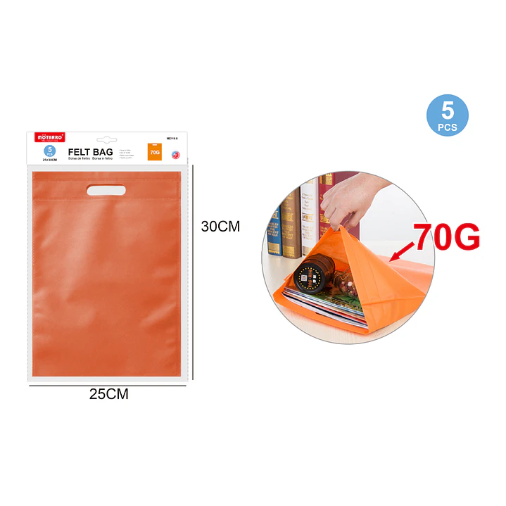 Bolsa Naranja 25x30cm 5pcs 1