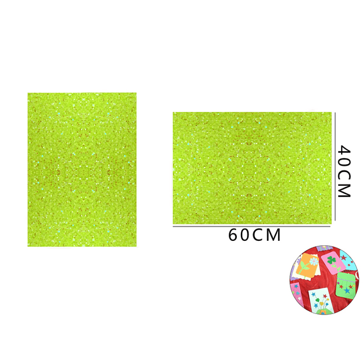 Goma Eva Escarchado Verde Limon 60X40Cm 1 1