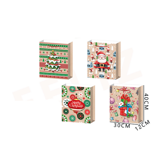 Bolsa regalo L Merry Christmas 30x12x40 cm