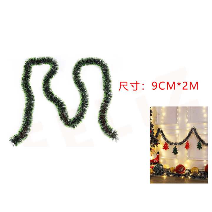 Guirnalda Navidad Tonos Verdes 9cmx2m 1