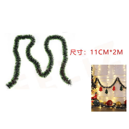 Guirnalda Navidad Tonos Verdes 11cmx2m