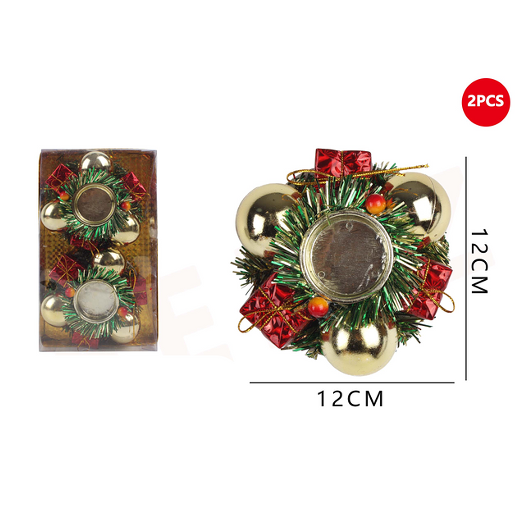 Candelabro con regalos rojos 2pcs 12x12 cm 1