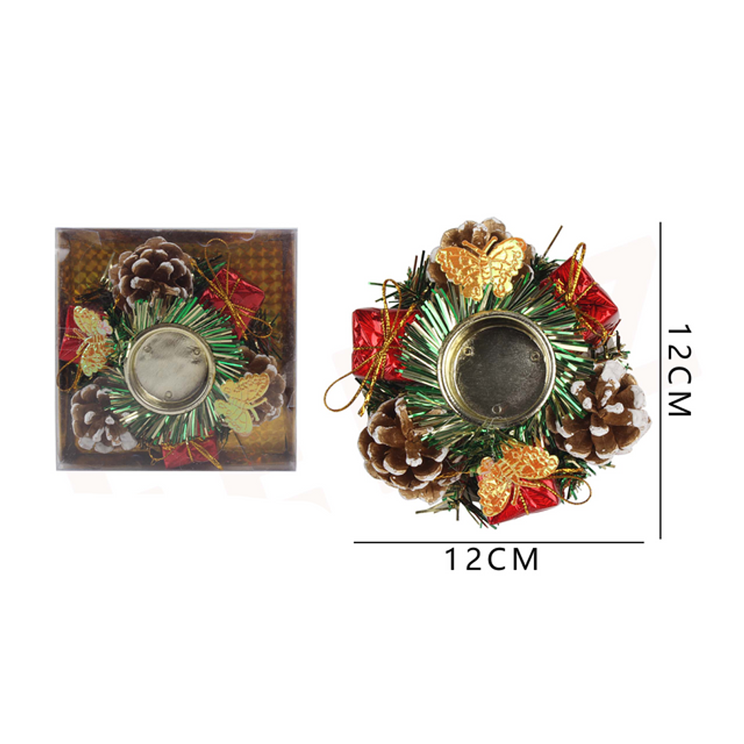 Candelabro con mariposas tornasol 12x12 cm 1