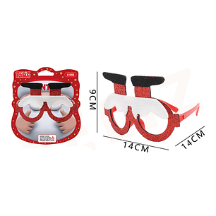 Lentes Glitter Detalle Papa Noel 9X14Cm