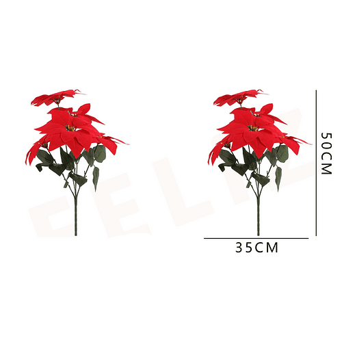 ramo de flores navideñas rojas clasicas 35x50 cm