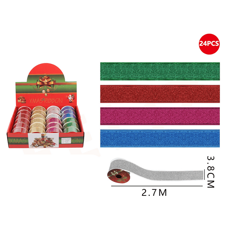 Cinta con glitters colores 2.7x 3.8 cm 1