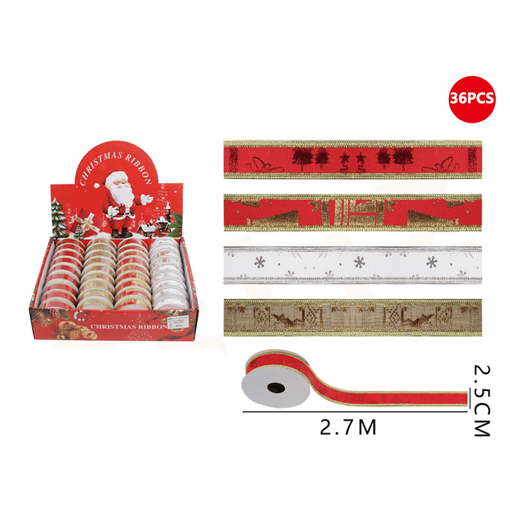 Cinta con bordes dorados colores 36 pcs 2.7x2.5 cm 1