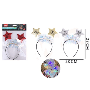 Cintillo con luz estrellas feliz año nuevo 20x23 cm