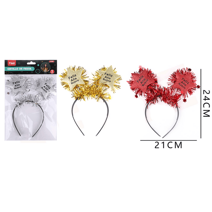 Cintilo estrella guirnalda feliz año nuevo 21x24cm 1