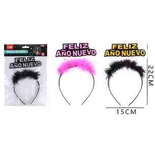 Cintillo feliz año nuevo con aplicación 14x22 cm