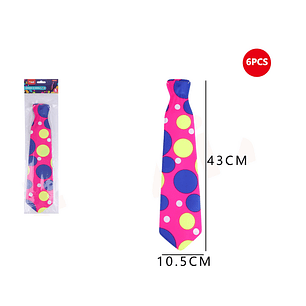 Corbata fluor con circulos 10.5x43 cm