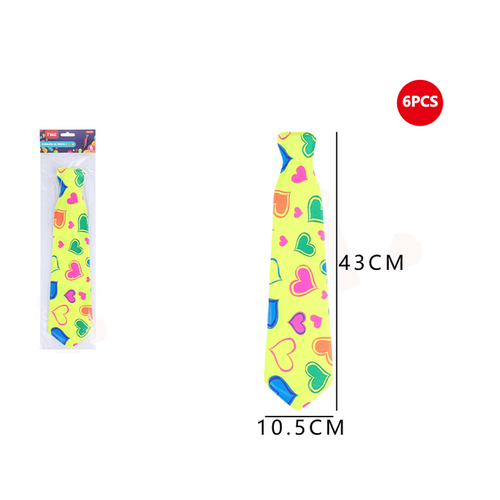 Corbata fluor corazones 10.5x43 cm 1