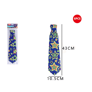 Corbata Fluor azul con estrellas 10.5x43cm