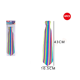Corbata fluor con rayas 10.5x43 cm