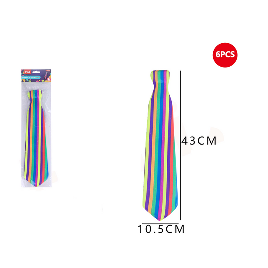 Corbata fluor con rayas 10.5x43 cm 1