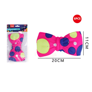 Corbatín rosa fluor con diseños 20x11 cm