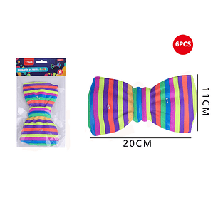 Corbatín fluor rayas colores 20x11 cm