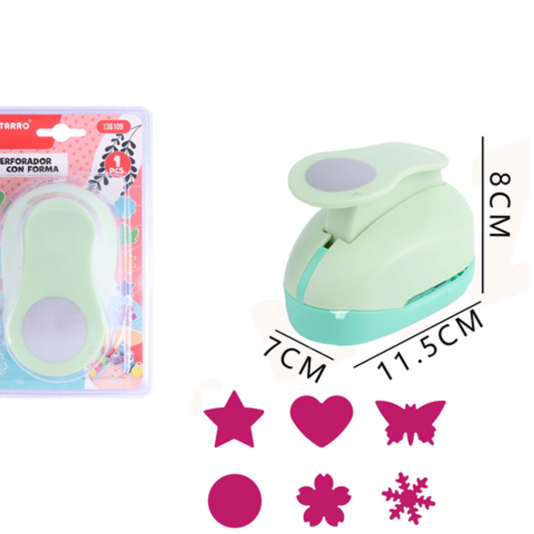 Perforadora con forma colores pasteles 1 pcs 7x11.5x 8 cm 1