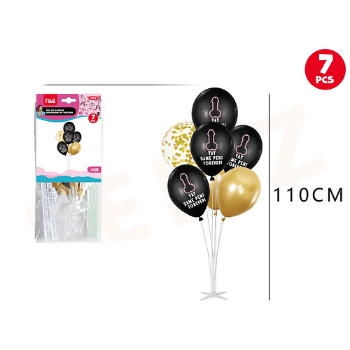 Set globos despedida de soltera negro y dorado 110 cm