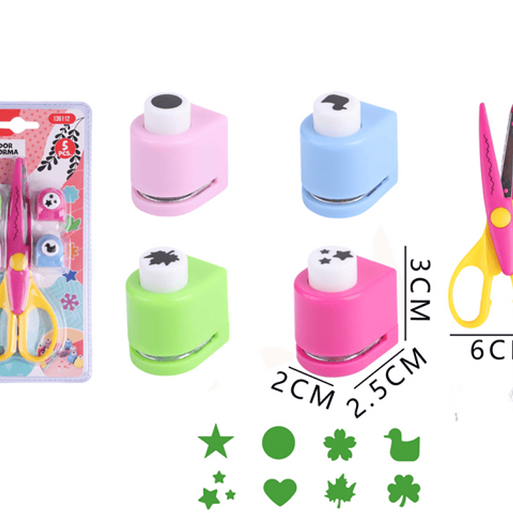 Tijera y perforadoras con forma 2 x 2.5 x 3 cm - 6x 15.5 cm 1
