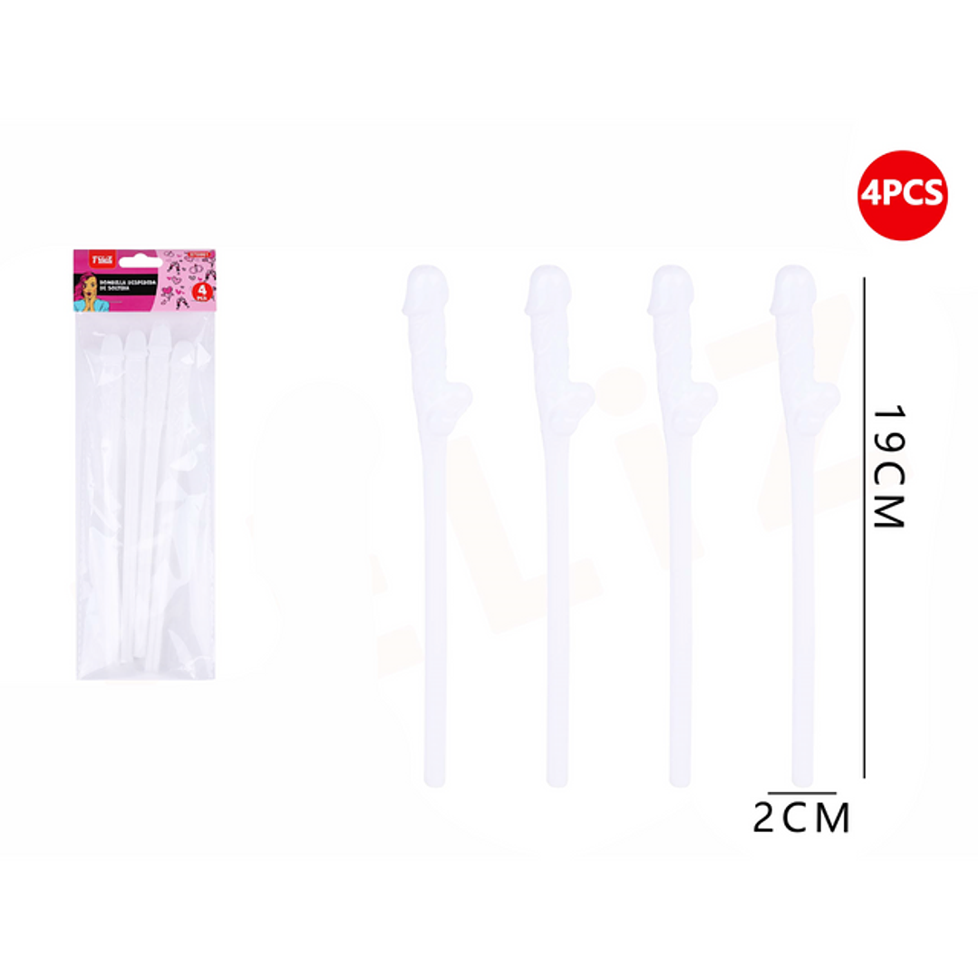 Bombilla pene depedida de soltera 2x19 cm 4pcs 1