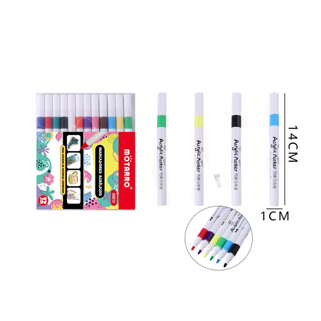 Marcadores Acrilicos 12 Colores 1