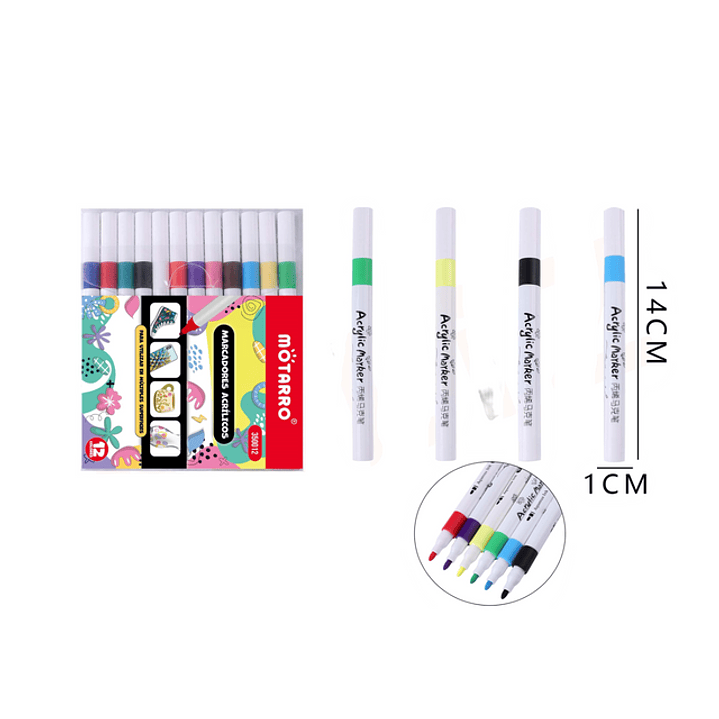 Marcadores Acrilicos 12 Colores 1