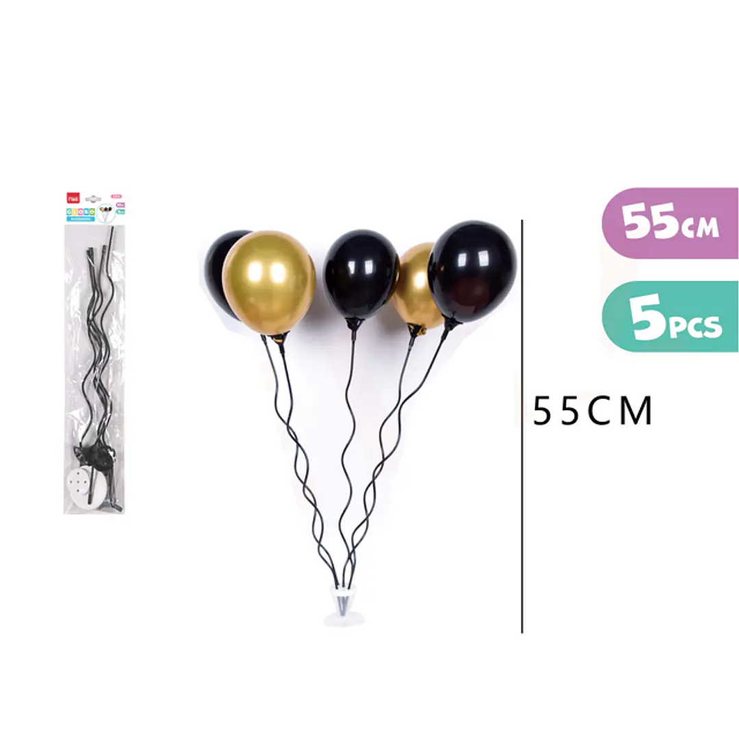Soporte de Globo Negro 55cm 5pcs 1