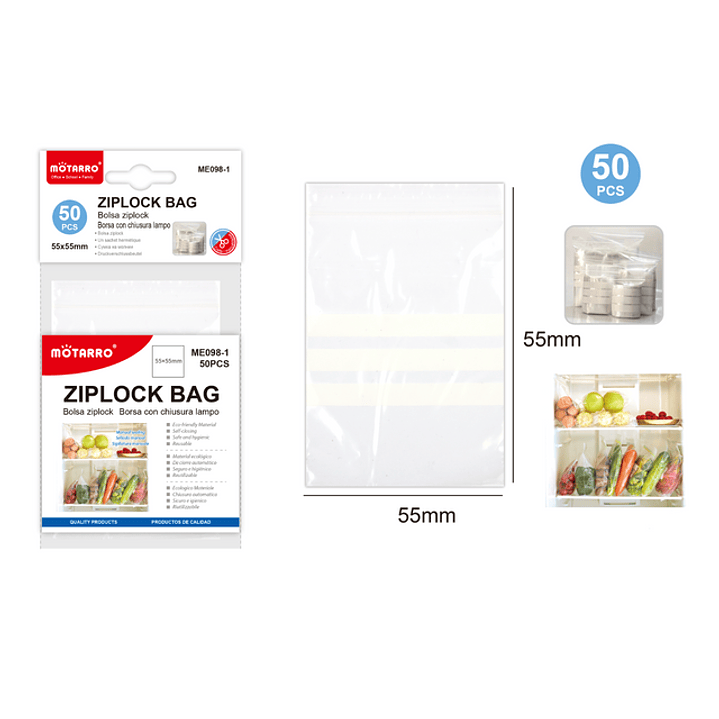 Bolsas Transparente Con Cierre 50 Pcs 55X55 Mm 1