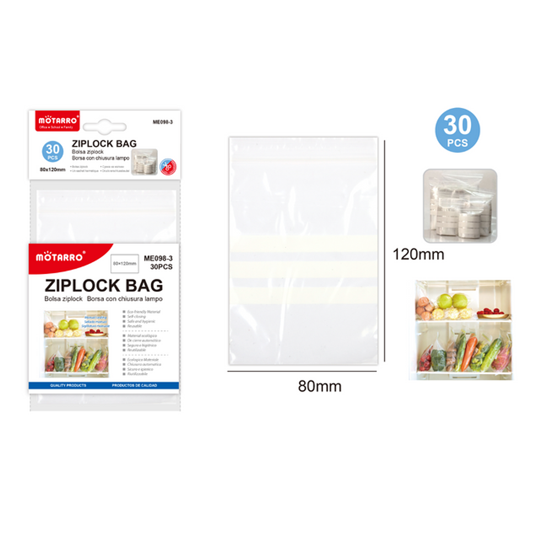 Bolsa Ziplock 812 Cm 30 Pcs 1