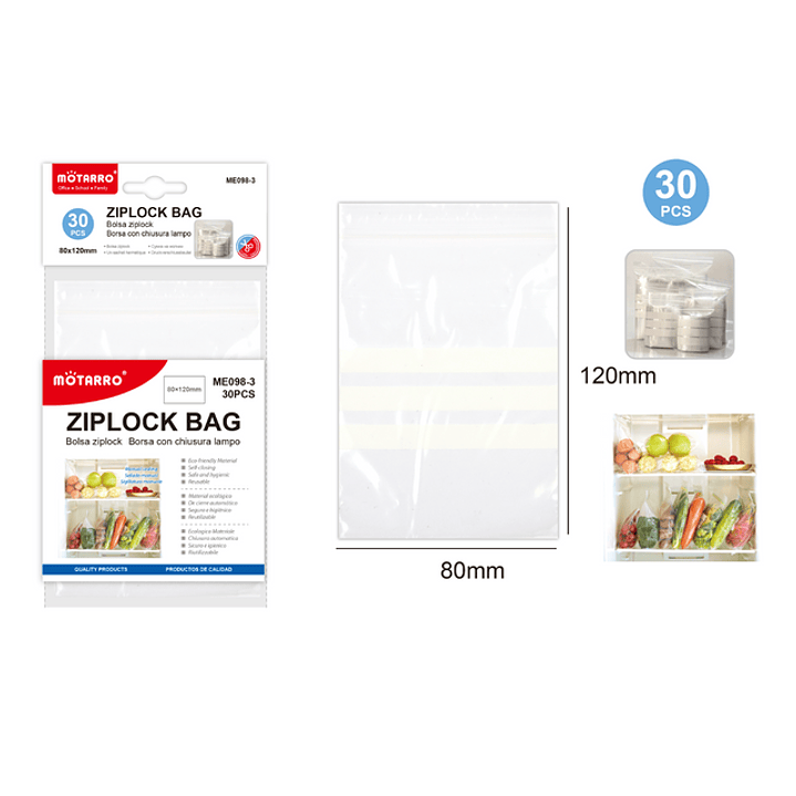 Bolsa Ziplock 812 Cm 30 Pcs 1