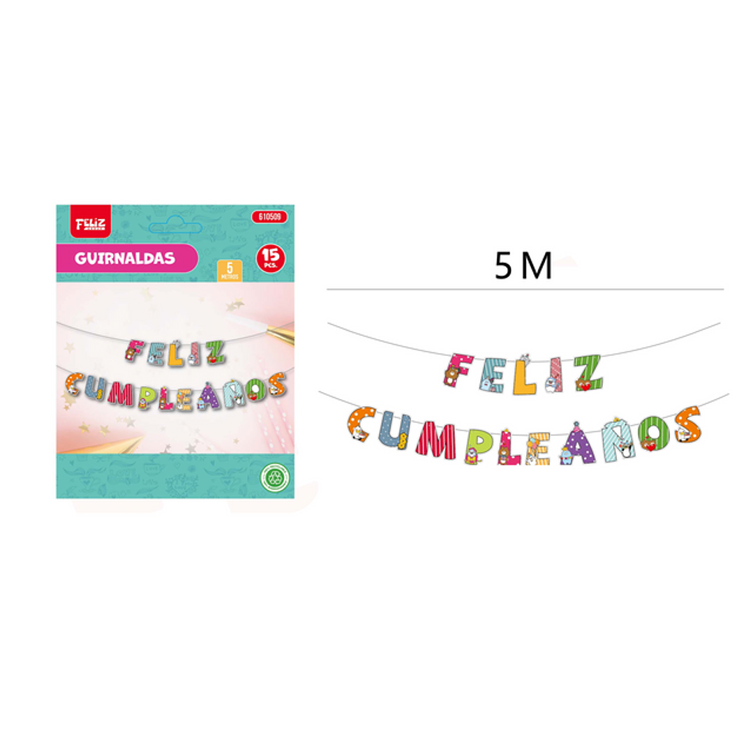 Guirnalda Compleaños osito 5M 1