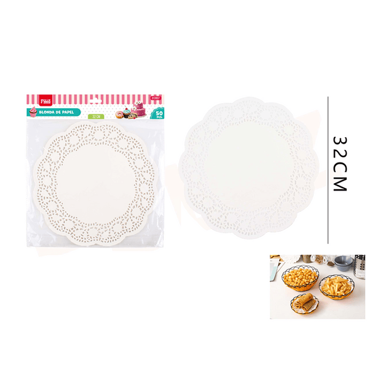 Blonda de Papel Circular 32 cm 50pcs 1
