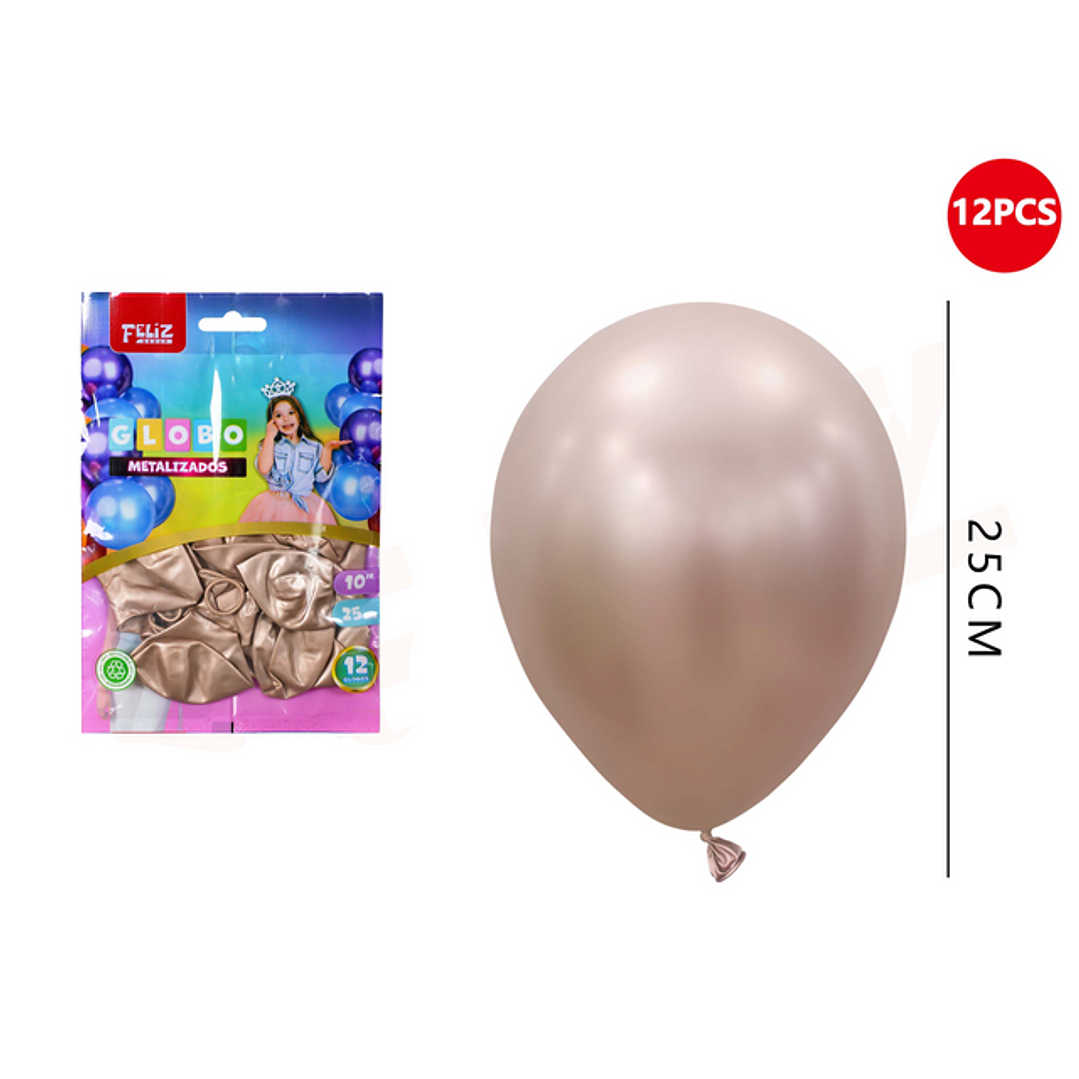 Globos champan metalizado 25cm 12pcs 1