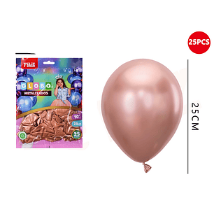 Globos rosa oro metalizado 25cm 25pcs