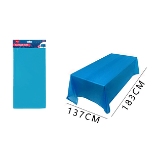 Mantel de fiesta celeste oscuro 137x183 cm