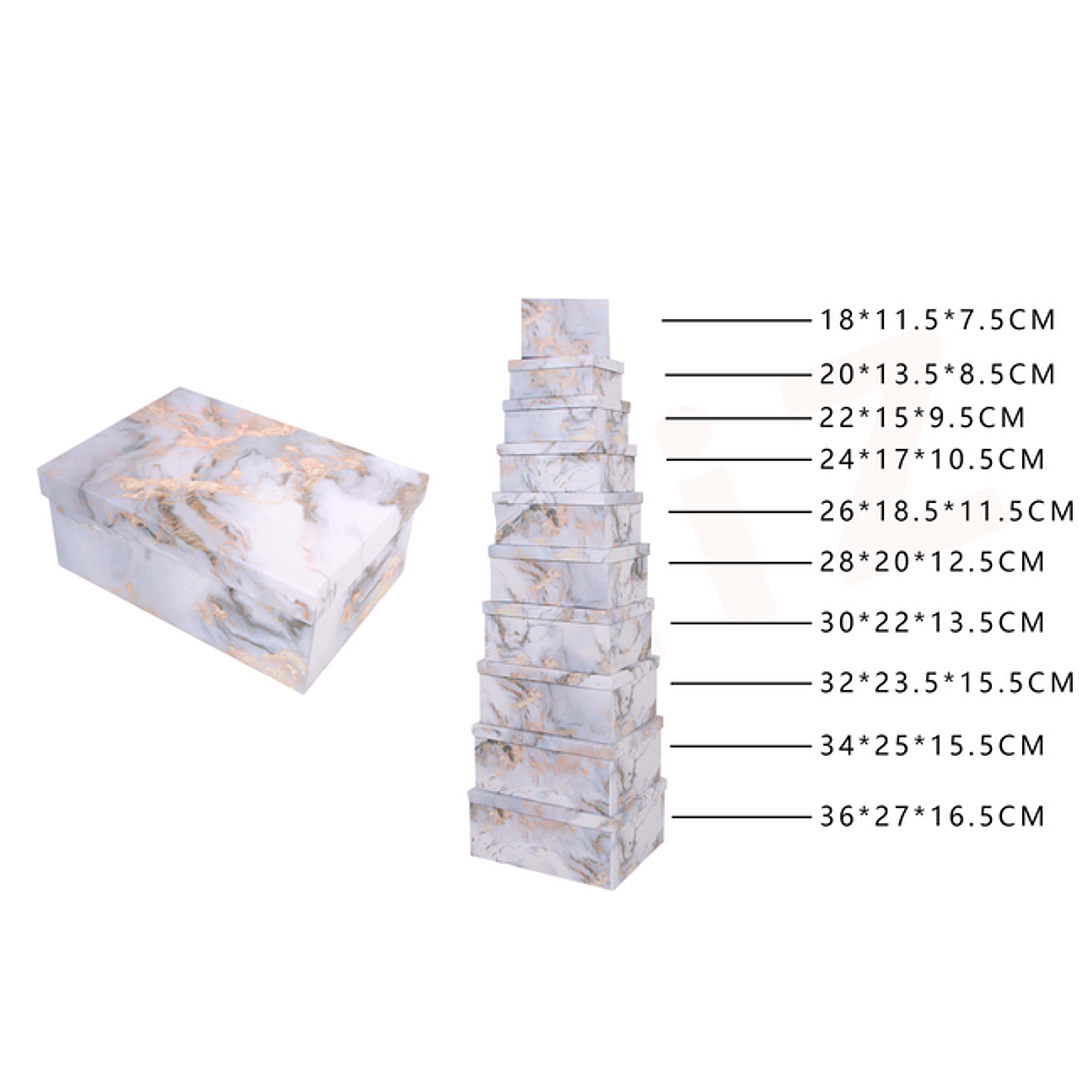 Cajas De Regalo Marmoleada 10 Pcs 1