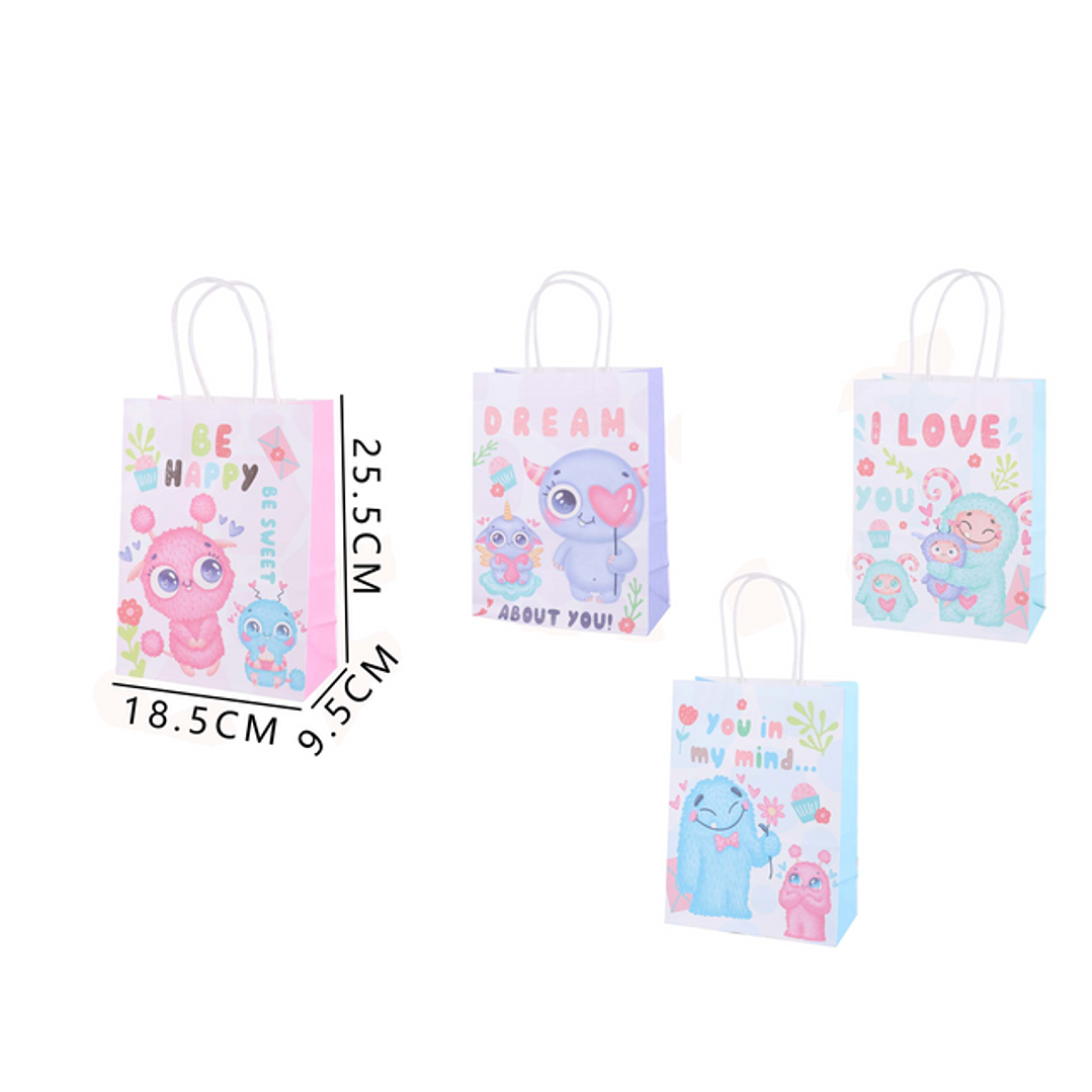 Bolsa de regalo M mounstros adorables 18.5x9.5x25.5 cm 1
