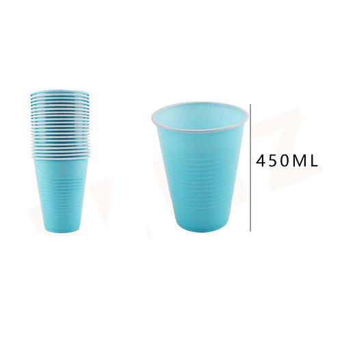 Vaso Plástico Celeste 20 Pcs