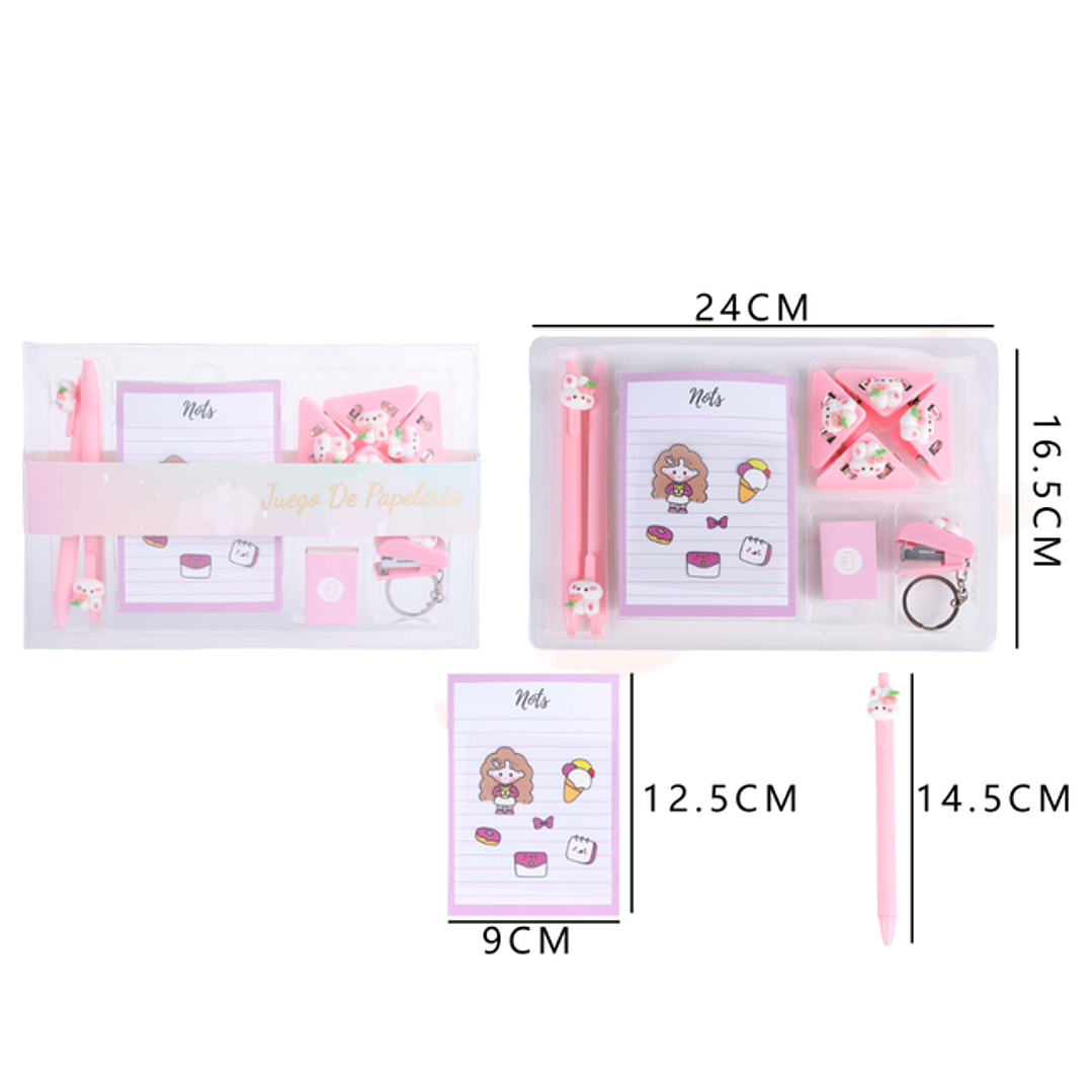 Set de papelería rosa 24x 16.5 cm 1