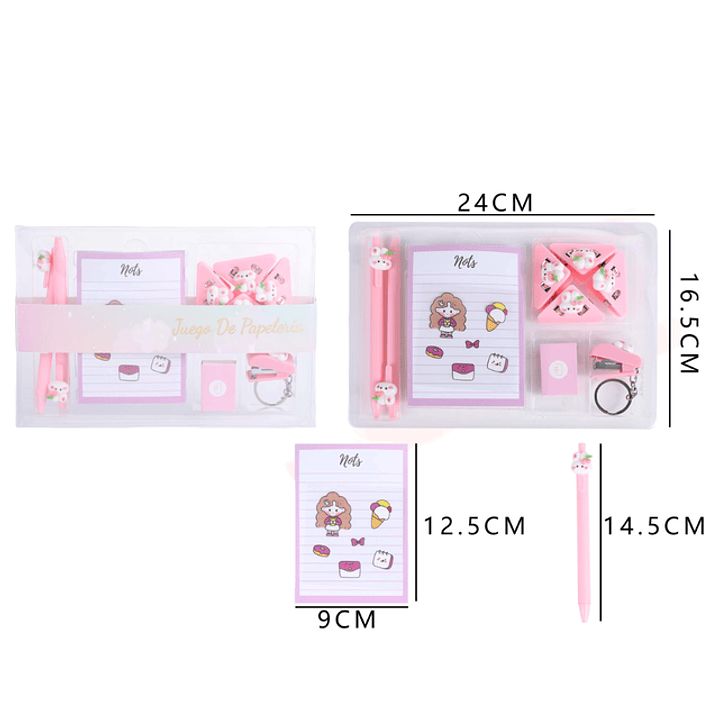 Set de papelería rosa 24x 16.5 cm 1