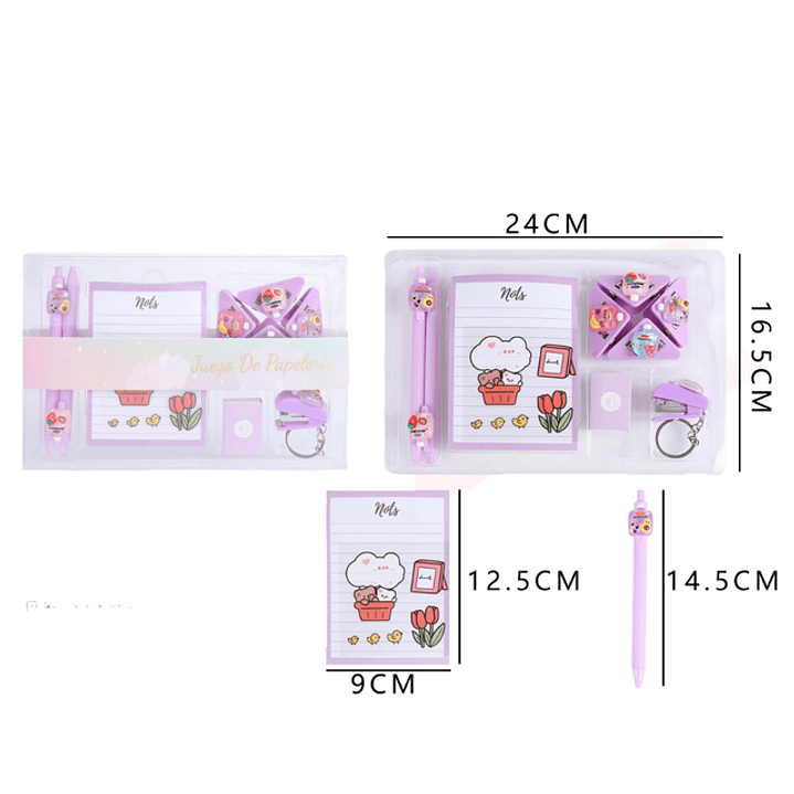 Set De papelería morado 24x 16.5 cm 1
