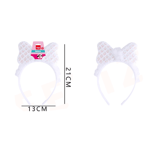 Cintillo orejas mouse blanco 13x21cm