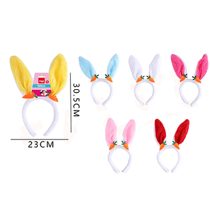 Cintillo orejas de conejo con zanahorias 23x30.5cm