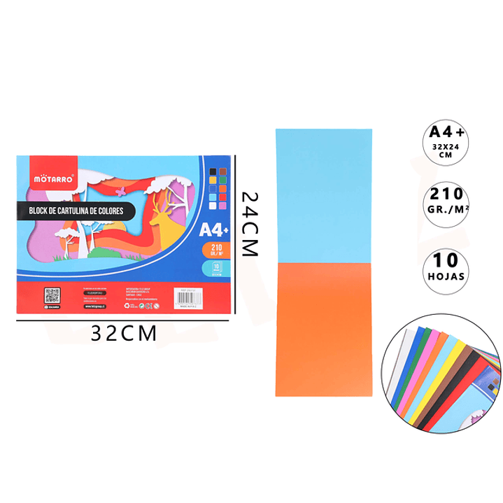 Block De Cartulina De Colores 2432Cm 1
