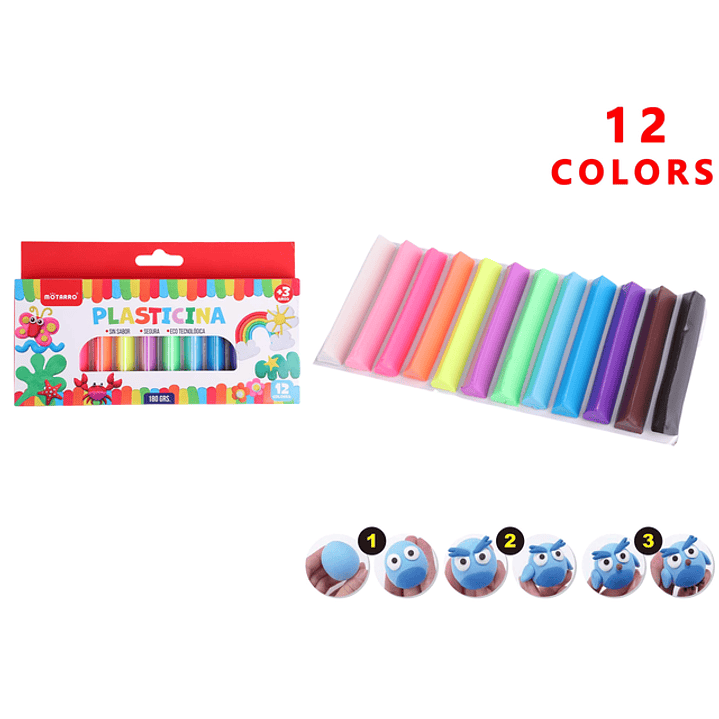 Plasticina Colores 12 Colores 180G 1