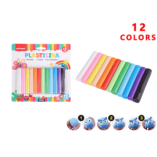 Plasticina 12 Coleres 160G