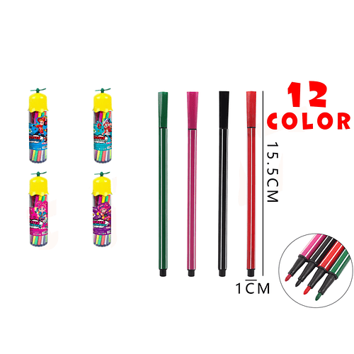 Marcadores de color 1x15.5 cm 12 colores